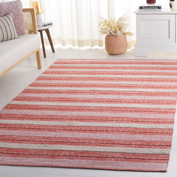 Safavieh Montauk Handloom Cotton Area Rug - Luxurious Comfort And Timeless Elegance For Your Home Decor Orange ,Ivory Cotton Mtk976p-3