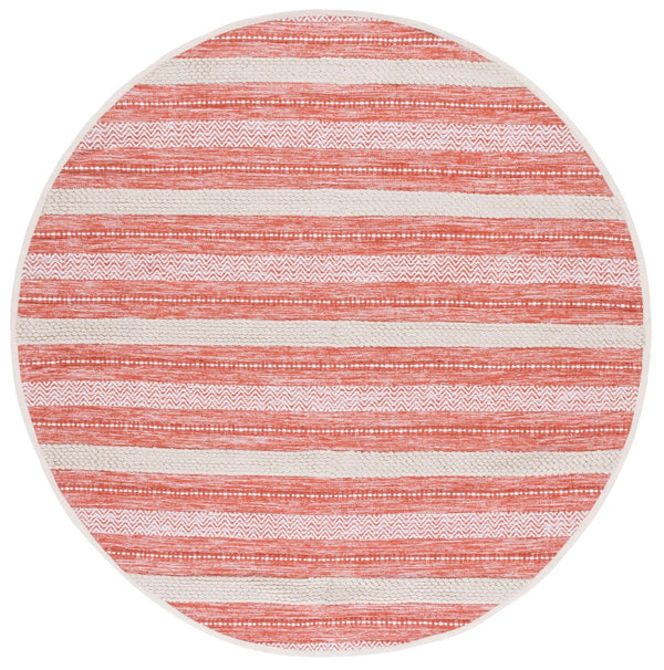 Safavieh Montauk Handloom Cotton Area Rug - Luxurious Comfort And Timeless Elegance For Your Home Decor Orange ,Ivory Cotton Mtk976p-3