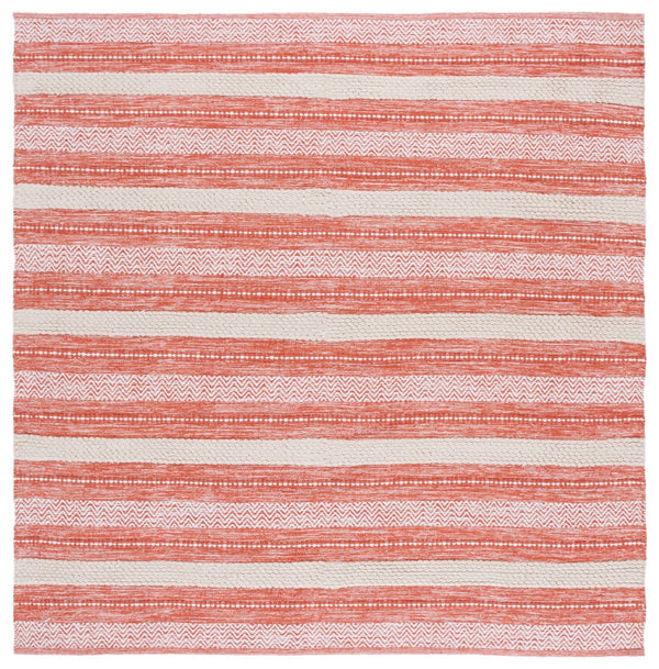 Safavieh Montauk Handloom Cotton Area Rug - Luxurious Comfort And Timeless Elegance For Your Home Decor Orange ,Ivory Cotton Mtk976p-3