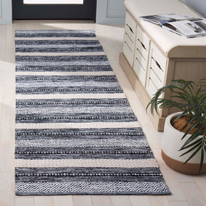 Safavieh Montauk Handloom Cotton Area Rug - Luxurious Comfort And Timeless Elegance For Your Home Decor Black ,Ivory Cotton Mtk976z-3
