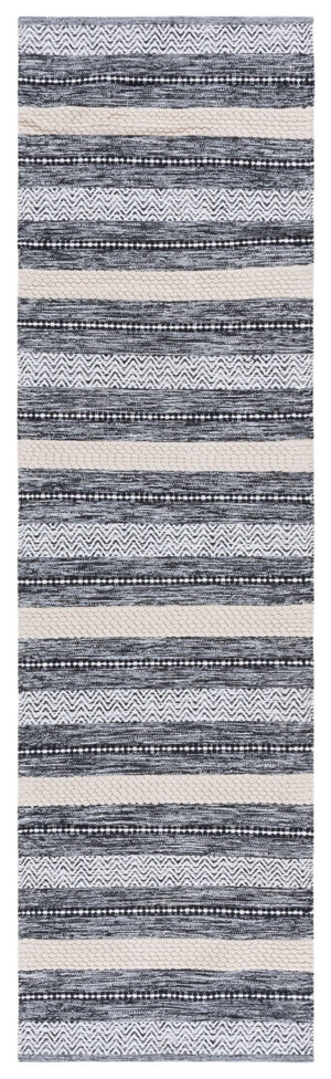 Safavieh Montauk Handloom Cotton Area Rug - Luxurious Comfort And Timeless Elegance For Your Home Decor Black ,Ivory Cotton Mtk976z-3