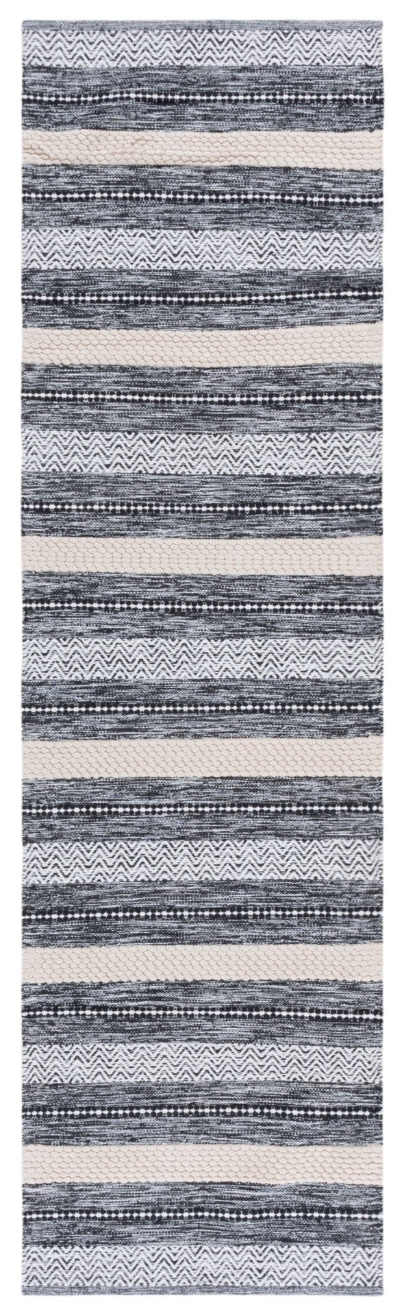 Safavieh Montauk Handloom Cotton Area Rug - Luxurious Comfort And Timeless Elegance For Your Home Decor Black ,Ivory Cotton Mtk976z-3
