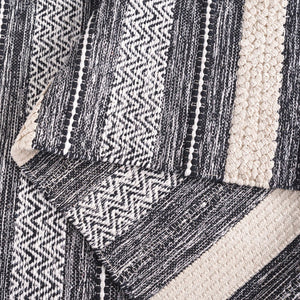 Safavieh Montauk Handloom Cotton Area Rug - Luxurious Comfort And Timeless Elegance For Your Home Decor Black ,Ivory Cotton Mtk976z-3