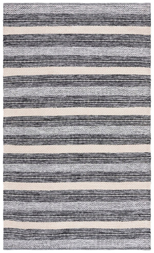 Safavieh Montauk Handloom Cotton Area Rug - Luxurious Comfort And Timeless Elegance For Your Home Decor Black ,Ivory Cotton Mtk976z-3