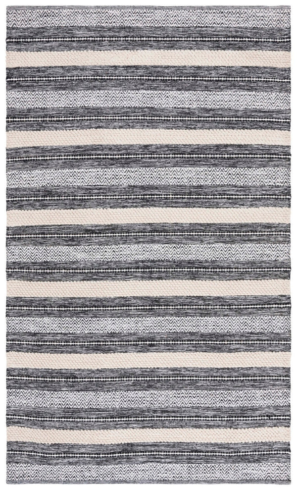 Safavieh Montauk Handloom Cotton Area Rug - Luxurious Comfort And Timeless Elegance For Your Home Decor Black ,Ivory Cotton Mtk976z-3