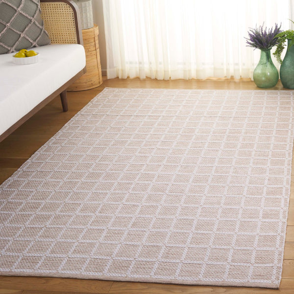 Safavieh Montauk Handloomed Area Rug - Exquisite Indian Craftsmanship For Elegant Home Décor Solutions Beige ,Ivory Cotton Mtk977b-8