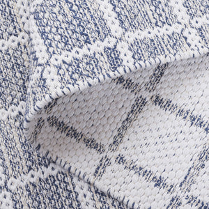 Safavieh Montauk Exquisite Handloom Area Rug - Elegant Medium Rectangle Design For Luxurious Home Decor Navy ,Ivory Cotton Mtk977n-5