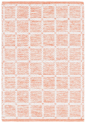 Safavieh Montauk Handloomed Area Rug - Exquisite Indian Craftsmanship For Elegant Home Décor Solutions Orange ,Ivory Cotton Mtk977p-8