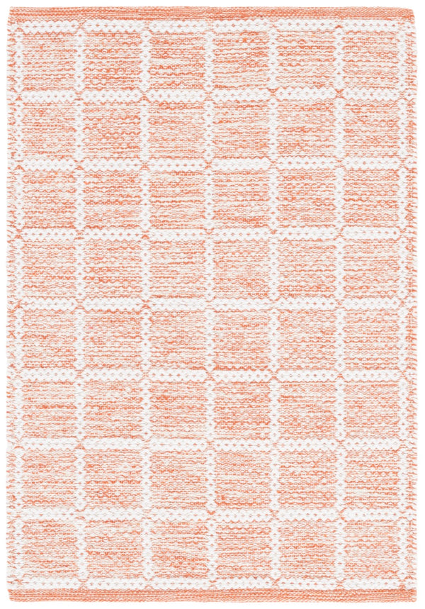 Safavieh Montauk Handloomed Area Rug - Exquisite Indian Craftsmanship For Elegant Home Décor Solutions Orange ,Ivory Cotton Mtk977p-8