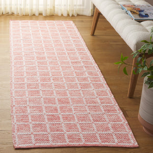 Safavieh Montauk Handloomed Area Rug - Exquisite Indian Craftsmanship For Elegant Home Décor Solutions Orange ,Ivory Cotton Mtk977p-8