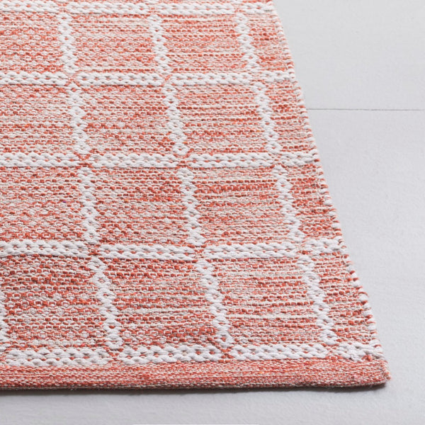 Safavieh Montauk Handloomed Area Rug - Exquisite Indian Craftsmanship For Elegant Home Décor Solutions Orange ,Ivory Cotton Mtk977p-8