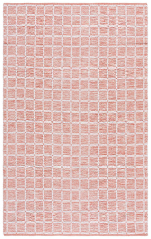 Safavieh Montauk Exquisite Handloom Area Rug - Elegant Medium Rectangle Design For Luxurious Home Decor Orange ,Ivory Cotton Mtk977p-5