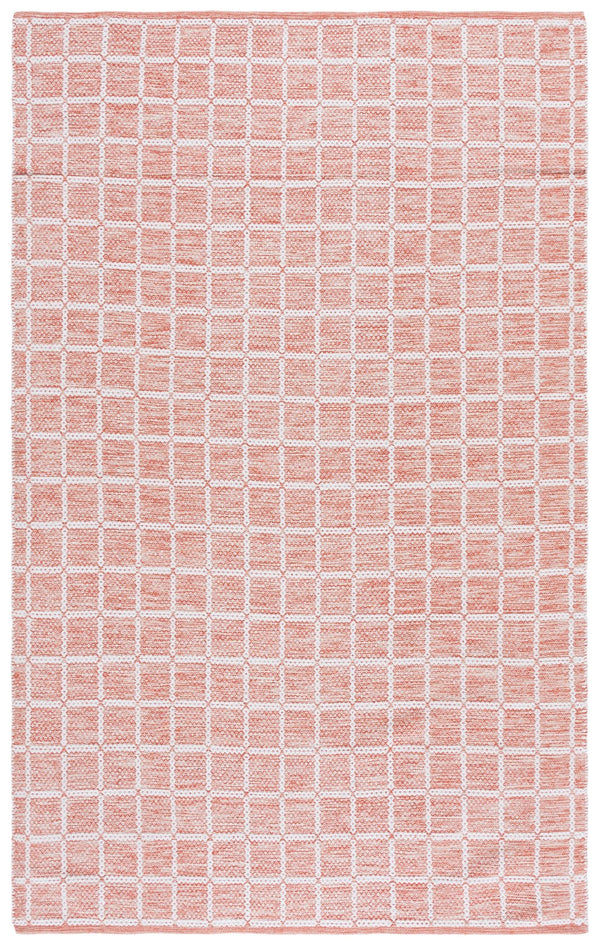 Safavieh Montauk Exquisite Handloom Area Rug - Elegant Medium Rectangle Design For Luxurious Home Decor Orange ,Ivory Cotton Mtk977p-5