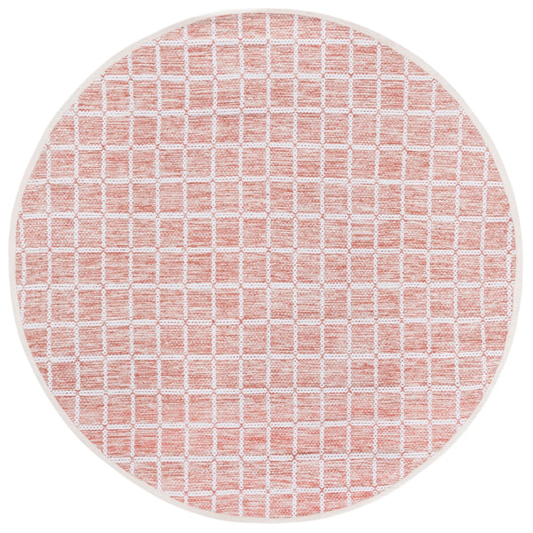 Safavieh Montauk Handloomed Area Rug - Exquisite Indian Craftsmanship For Elegant Home Décor Solutions Orange ,Ivory Cotton Mtk977p-8