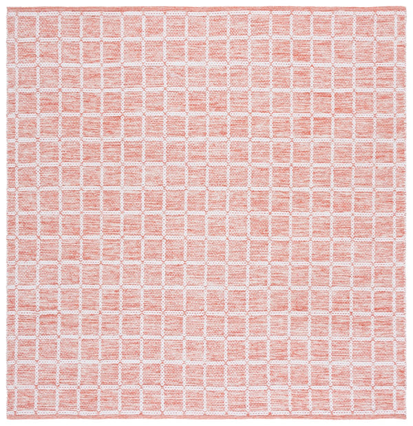 Safavieh Montauk Handloomed Area Rug - Exquisite Indian Craftsmanship For Elegant Home Décor Solutions Orange ,Ivory Cotton Mtk977p-8