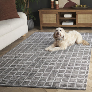 Safavieh Montauk Exquisite Handloom Area Rug - Elegant Medium Rectangle Design For Luxurious Home Decor Black ,Ivory Cotton Mtk977z-5