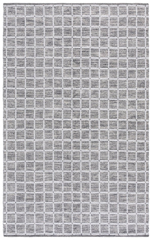 Safavieh Montauk Exquisite Handloom Area Rug - Elegant Medium Rectangle Design For Luxurious Home Decor Black ,Ivory Cotton Mtk977z-5