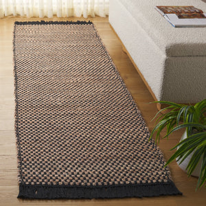 Safavieh Montauk Exquisite Handwoven Area Rug In Earthy Tones – Jute And Cotton Blend For Timeless Elegance Natural ,Black 80% Jute & 20% Cotton Mtk978z-4