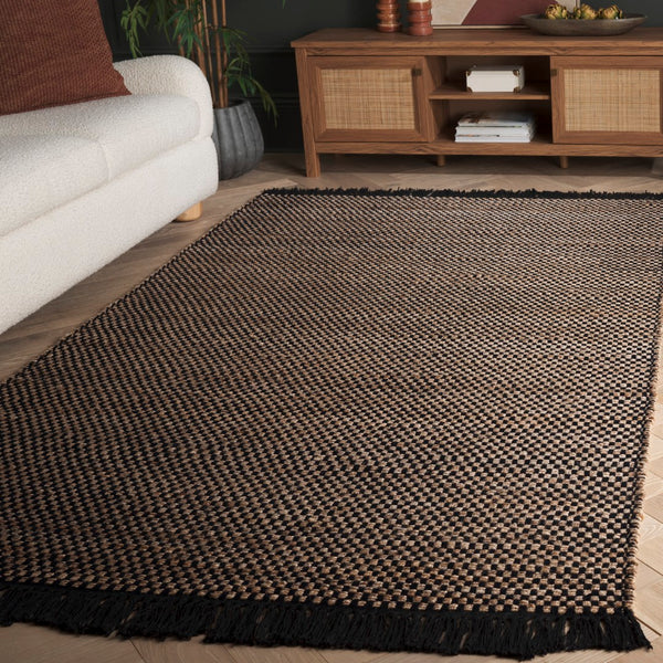 Safavieh Montauk Exquisite Handwoven Area Rug In Earthy Tones – Jute And Cotton Blend For Timeless Elegance Natural ,Black 80% Jute & 20% Cotton Mtk978z-4