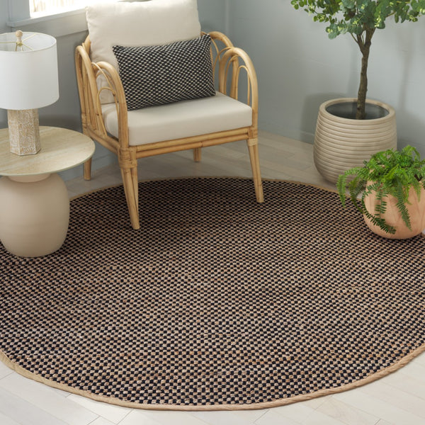 Safavieh Montauk Exquisite Handwoven Area Rug In Earthy Tones – Jute And Cotton Blend For Timeless Elegance Natural ,Black 80% Jute & 20% Cotton Mtk978z-4