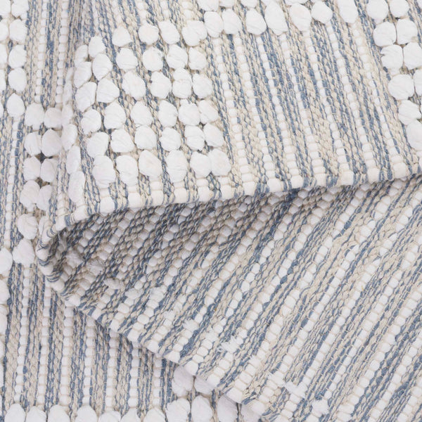 Safavieh Montauk Medium Rectangle Area Rug - Handloomed Cotton Luxury For Elegant Home Décor & Comfort Silver ,Ivory Cotton Mtk979f-5