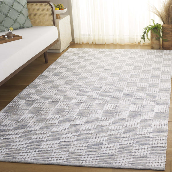 Safavieh Montauk Medium Rectangle Area Rug - Handloomed Cotton Luxury For Elegant Home Décor & Comfort Silver ,Ivory Cotton Mtk979f-5