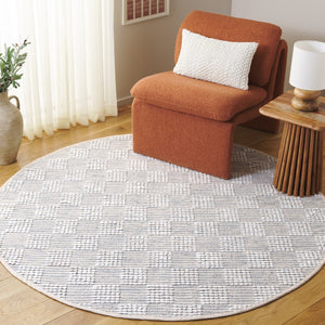 Safavieh Montauk Elegant Handloom Area Rug In Shimmering Silver And Ivory - Timeless Style For Your Space Silver ,Ivory Cotton Mtk979f-4