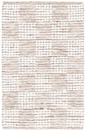 Safavieh Montauk Elegant Handloom Area Rug In Shimmering Silver And Ivory - Timeless Style For Your Space Brown ,Ivory Cotton Mtk979t-8