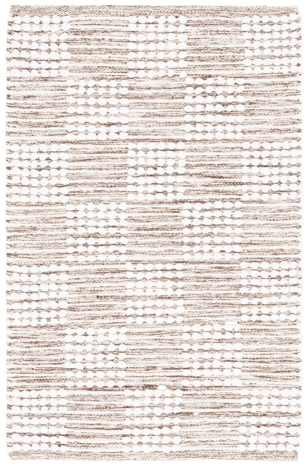 Safavieh Montauk Elegant Handloom Area Rug In Shimmering Silver And Ivory - Timeless Style For Your Space Brown ,Ivory Cotton Mtk979t-8