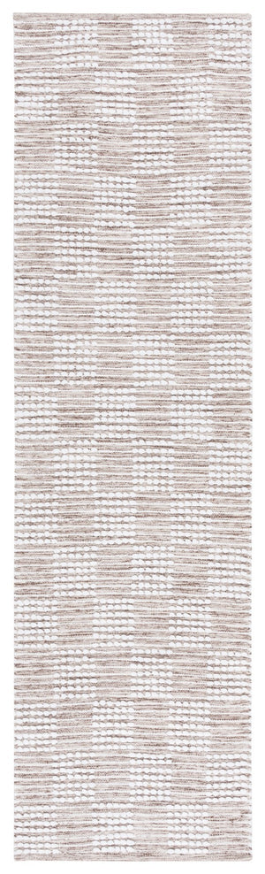 Safavieh Montauk Elegant Handloom Area Rug In Shimmering Silver And Ivory - Timeless Style For Your Space Brown ,Ivory Cotton Mtk979t-8