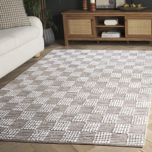 Safavieh Montauk Medium Rectangle Area Rug - Handloomed Cotton Luxury For Elegant Home Décor & Comfort Brown ,Ivory Cotton Mtk979t-5