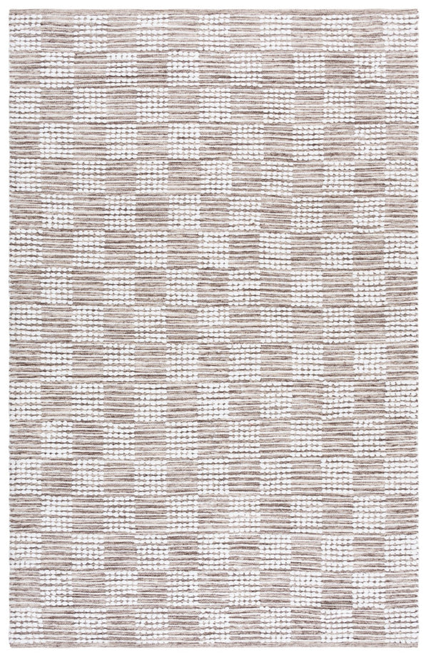 Safavieh Montauk Elegant Handloom Area Rug In Shimmering Silver And Ivory - Timeless Style For Your Space Brown ,Ivory Cotton Mtk979t-8