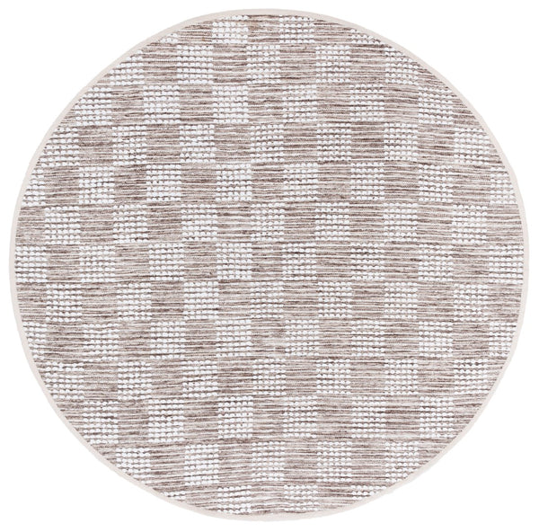 Safavieh Montauk Elegant Handloom Area Rug In Shimmering Silver And Ivory - Timeless Style For Your Space Brown ,Ivory Cotton Mtk979t-8