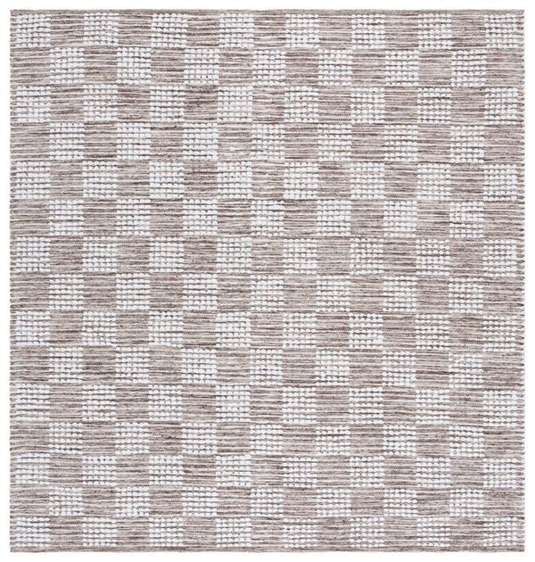 Safavieh Montauk Elegant Handloom Area Rug In Shimmering Silver And Ivory - Timeless Style For Your Space Brown ,Ivory Cotton Mtk979t-8