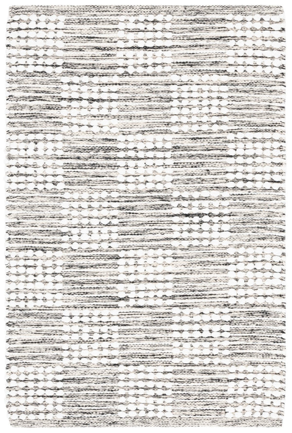 Safavieh Montauk Elegant Handloom Area Rug In Shimmering Silver And Ivory - Timeless Style For Your Space Black ,Ivory Cotton Mtk979z-6