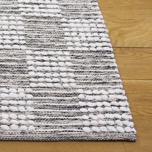 Safavieh Montauk Medium Rectangle Area Rug - Handloomed Cotton Luxury For Elegant Home Décor & Comfort Black ,Ivory Cotton Mtk979z-5