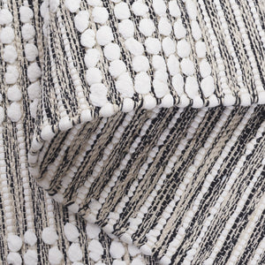 Safavieh Montauk Medium Rectangle Area Rug - Handloomed Cotton Luxury For Elegant Home Décor & Comfort Black ,Ivory Cotton Mtk979z-5