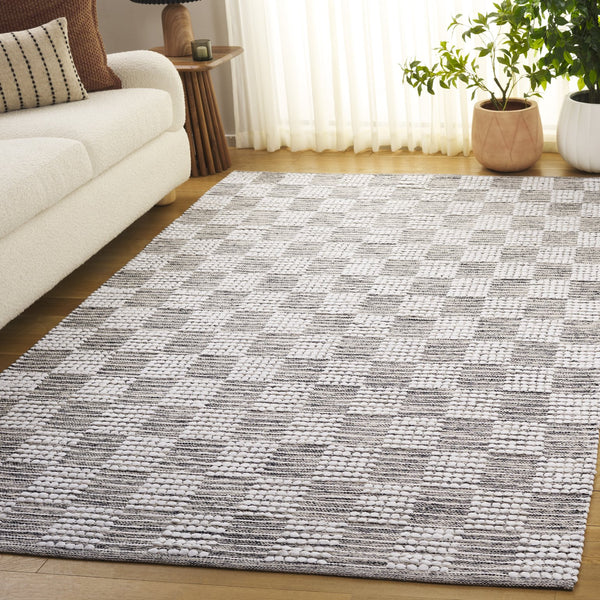 Safavieh Montauk Medium Rectangle Area Rug - Handloomed Cotton Luxury For Elegant Home Décor & Comfort Black ,Ivory Cotton Mtk979z-5