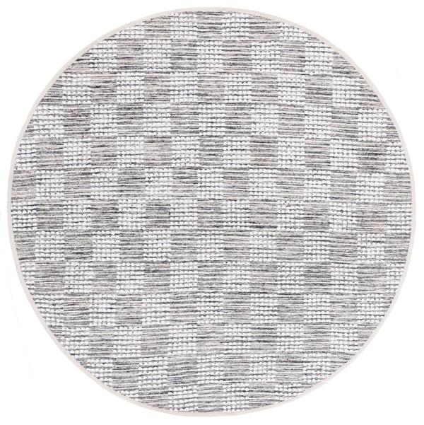 Safavieh Montauk Elegant Handloom Area Rug In Shimmering Silver And Ivory - Timeless Style For Your Space Black ,Ivory Cotton Mtk979z-6