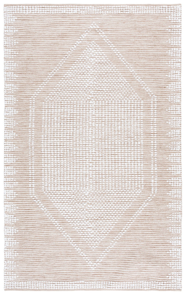 Safavieh Montauk Handloom Medium Rectangle Area Rug - Elegant Cotton Craftsmanship For Timeless Home Decor Beige ,Ivory Cotton Mtk980b-5