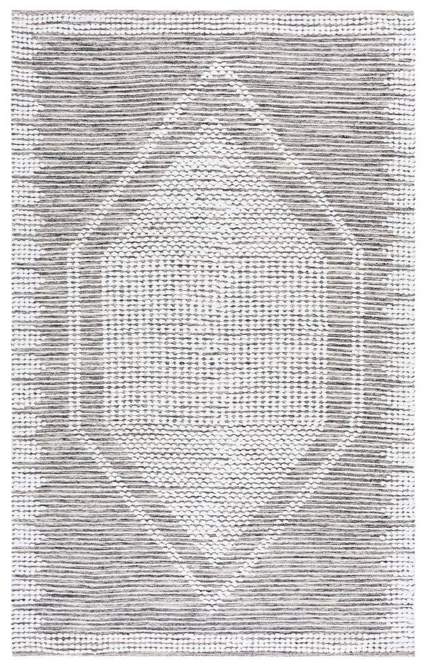 Safavieh Montauk Handloom Medium Rectangle Area Rug - Elegant Cotton Craftsmanship For Timeless Home Decor Black ,Ivory Cotton Mtk980z-5