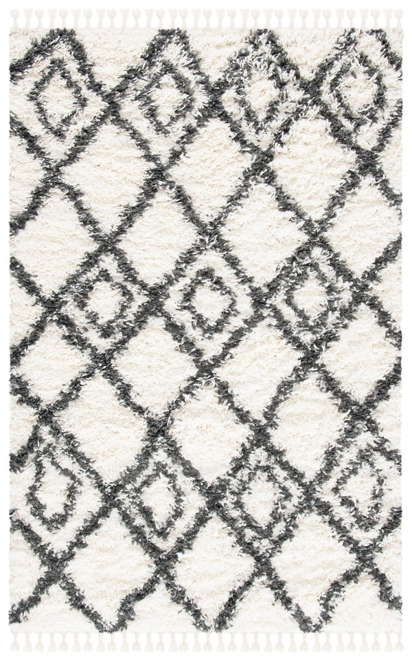 Safavieh Moroccan Bohemian-style Runner Rug - Luxurious Geometric Design For Elegant Home Decor Enhancement Ivory ,Dark Grey Polyproylene Mts335a-4