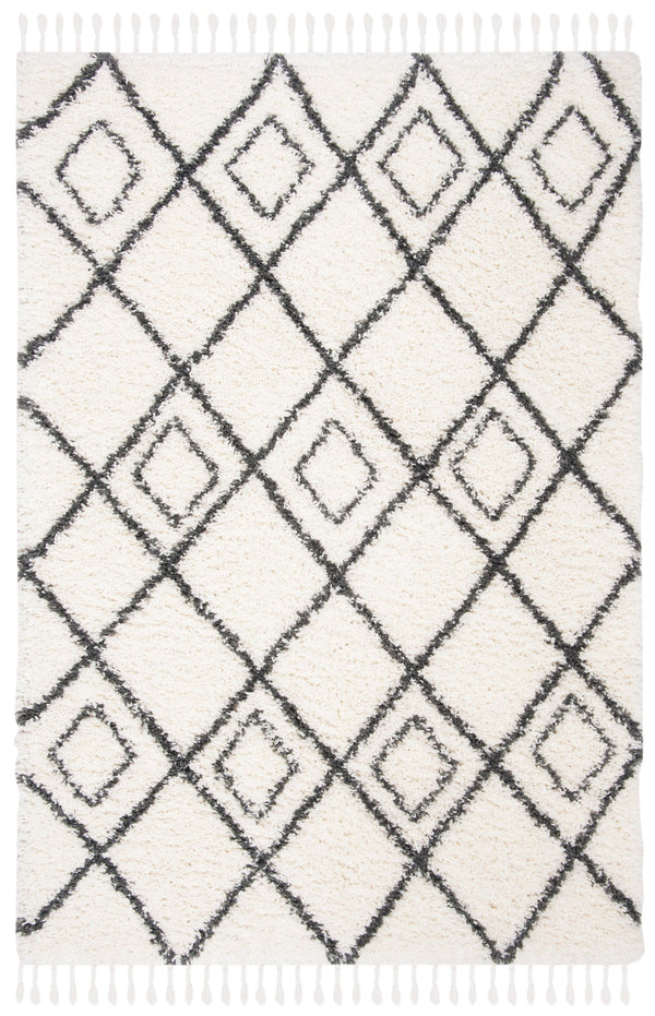 Safavieh Moroccan Bohemian-style Runner Rug - Luxurious Geometric Design For Elegant Home Decor Enhancement Ivory ,Dark Grey Polyproylene Mts335a-4