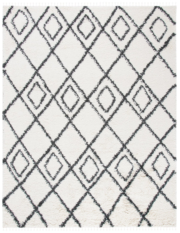 Safavieh Moroccan Bohemian-style Runner Rug - Luxurious Geometric Design For Elegant Home Decor Enhancement Ivory ,Dark Grey Polyproylene Mts335a-4