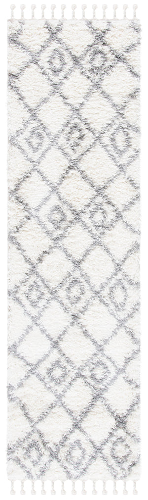 Safavieh Moroccan Bohemian-style Runner Rug - Luxurious Geometric Design For Elegant Home Decor Enhancement Ivory ,Light Grey Polyproylene Mts335b-28