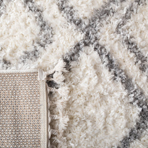 Safavieh Moroccan Bohemian-style Runner Rug - Luxurious Geometric Design For Elegant Home Decor Enhancement Ivory ,Light Grey Polyproylene Mts335b-28