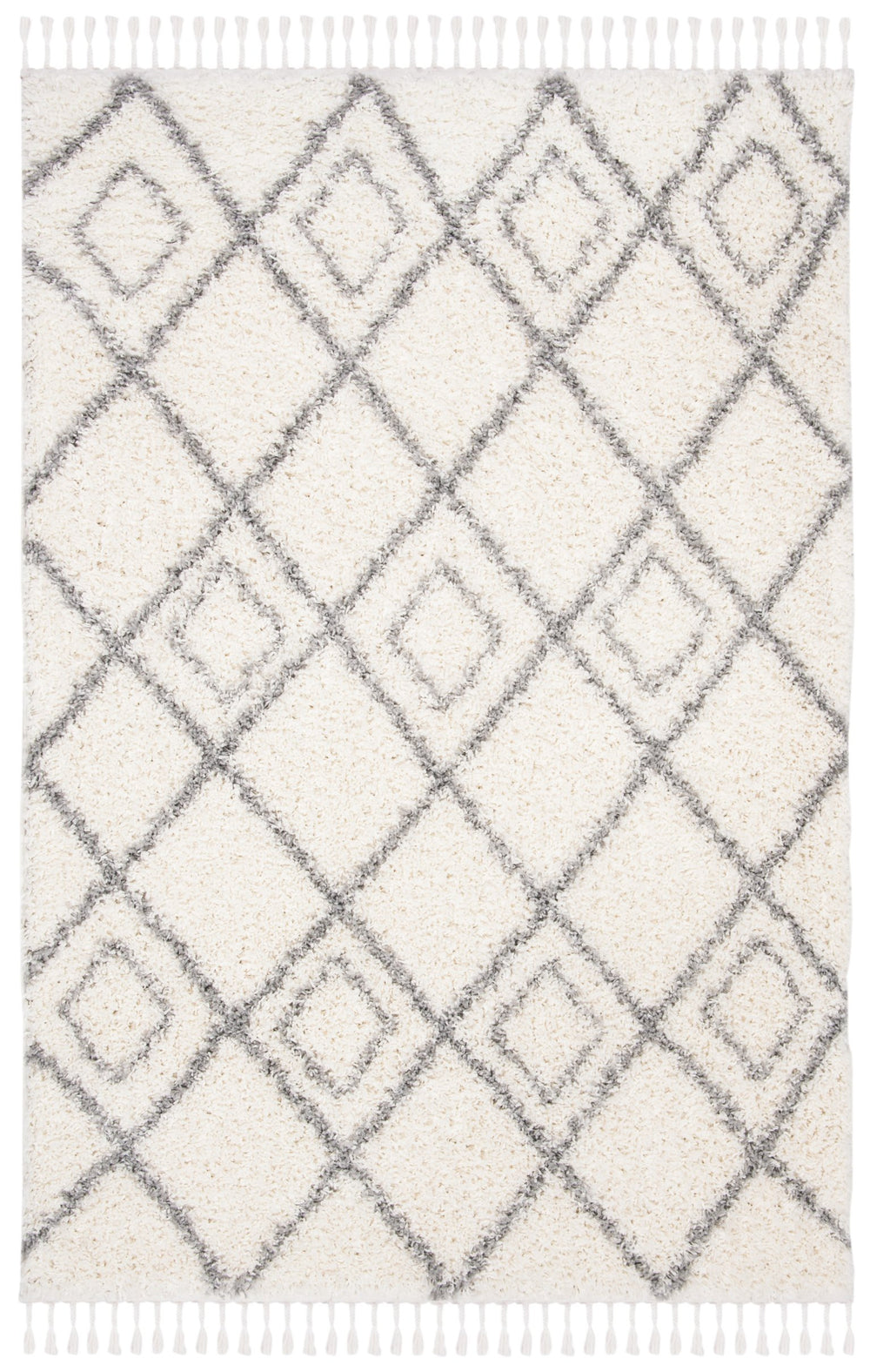 Safavieh Moroccan Bohemian-style Runner Rug - Luxurious Geometric Design For Elegant Home Decor Enhancement Ivory ,Light Grey Polyproylene Mts335b-28