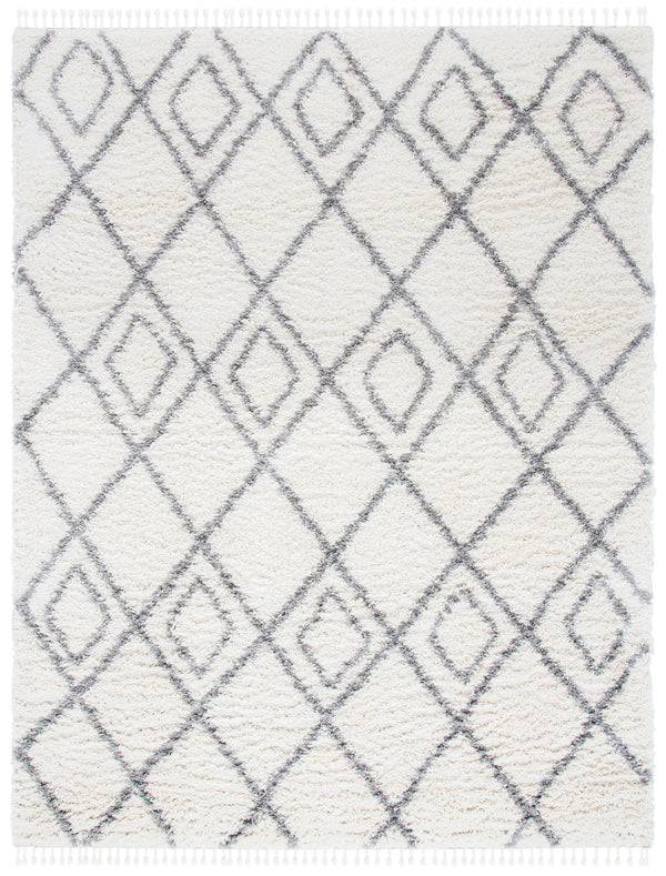 Safavieh Moroccan Bohemian-style Runner Rug - Luxurious Geometric Design For Elegant Home Decor Enhancement Ivory ,Light Grey Polyproylene Mts335b-28