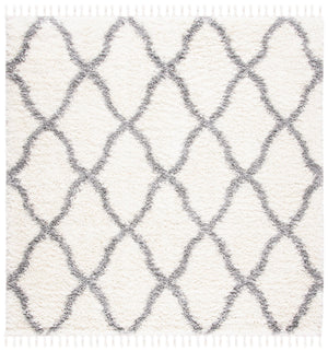 Safavieh Moroccan Tassel Shag Area Rug 4x6 Ft In Ivory & Light Grey - Bohemian Elegance & Comfort For Home Ivory ,Light Grey Polyproylene Mts358b-4