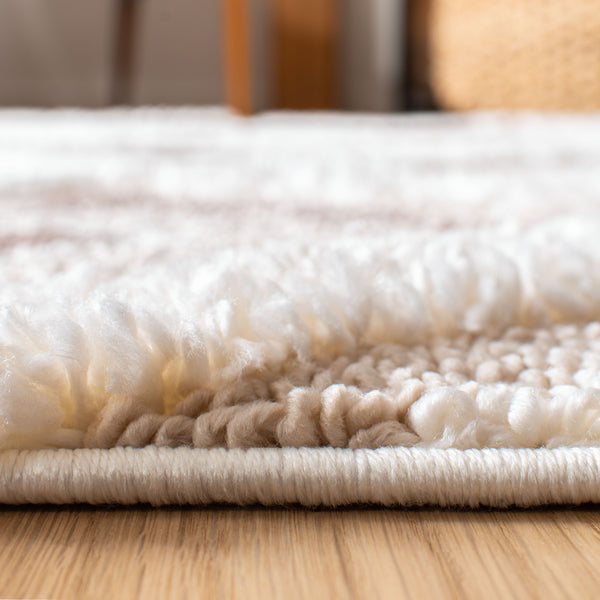 Safavieh Moroccan Tassel Shag Area Rug: Luxurious Geometric Design With Plush Comfort For Any Space Ivory ,Brown Polypropylene Pile Mts601a-3